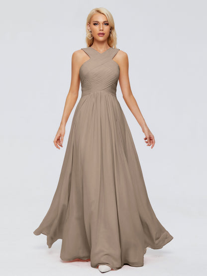 Aliyah A-line Straps Chiffon Bridesmaid Dresses