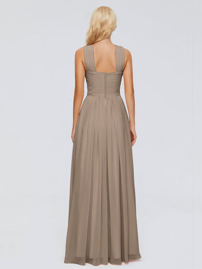 Aliyah A-line Straps Chiffon Bridesmaid Dresses