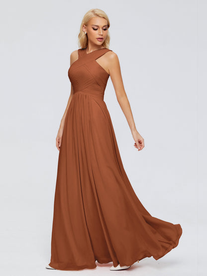 Aliyah A-line Straps Chiffon Bridesmaid Dresses