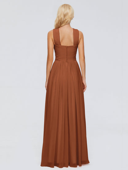 Aliyah A-line Straps Chiffon Bridesmaid Dresses