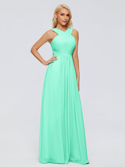 Aliyah A-line Straps Chiffon Bridesmaid Dresses
