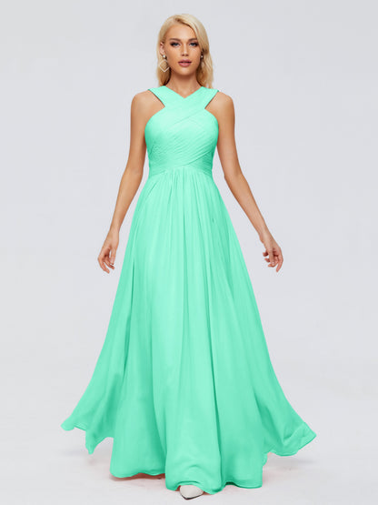 Aliyah A-line Straps Chiffon Bridesmaid Dresses