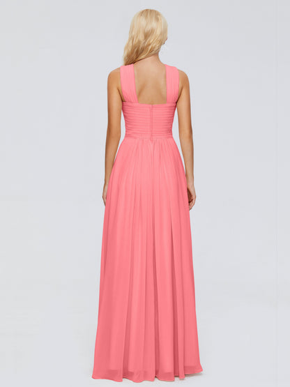 Aliyah A-line Straps Chiffon Bridesmaid Dresses