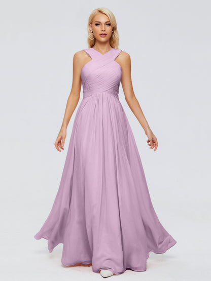Aliyah A-line Straps Chiffon Bridesmaid Dresses