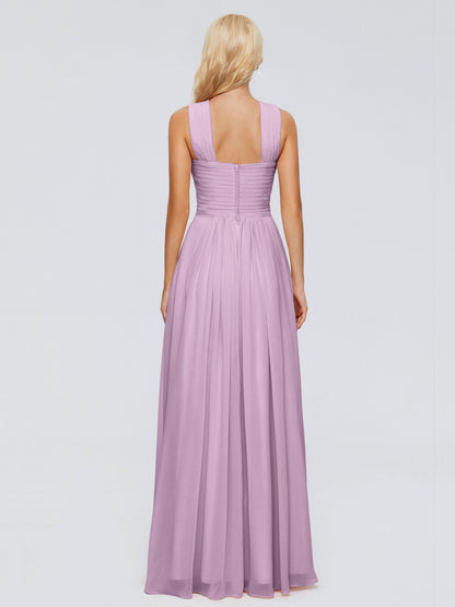 Aliyah A-line Straps Chiffon Bridesmaid Dresses