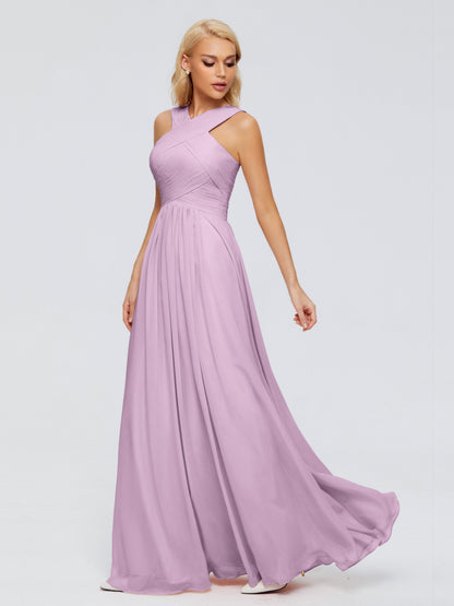 Aliyah A-line Straps Chiffon Bridesmaid Dresses