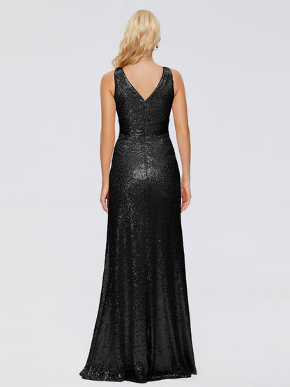 Alyssa Straps V-back Sequins Bridesmaid Dress