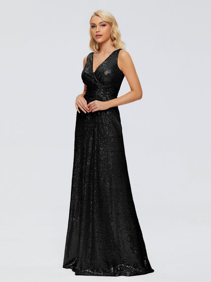 Alyssa Straps V-back Sequins Bridesmaid Dress