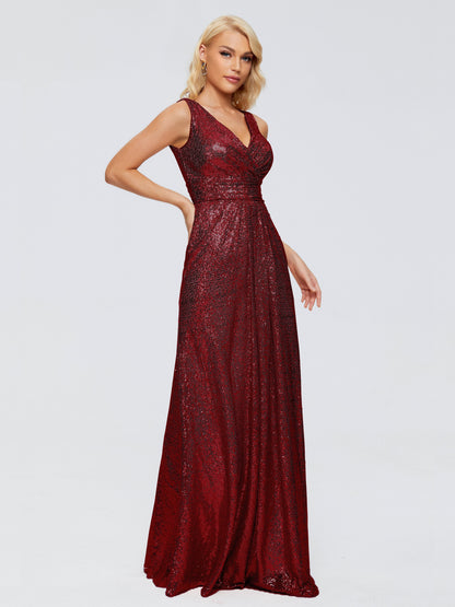 Alyssa Straps V-back Sequins Bridesmaid Dress