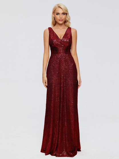 Alyssa Straps V-back Sequins Bridesmaid Dress