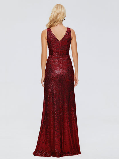 Alyssa Straps V-back Sequins Bridesmaid Dress