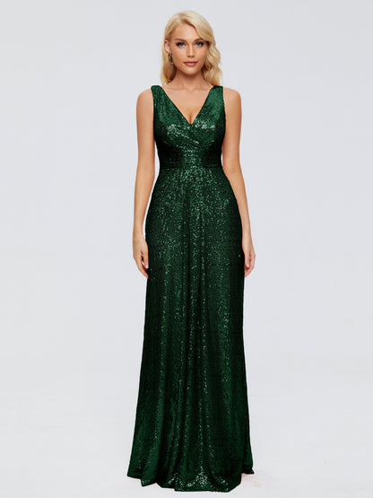 Alyssa Straps V-back Sequins Bridesmaid Dress