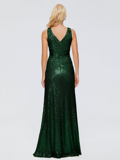 Alyssa Straps V-back Sequins Bridesmaid Dress