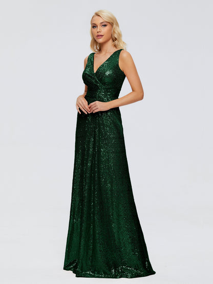 Alyssa Straps V-back Sequins Bridesmaid Dress
