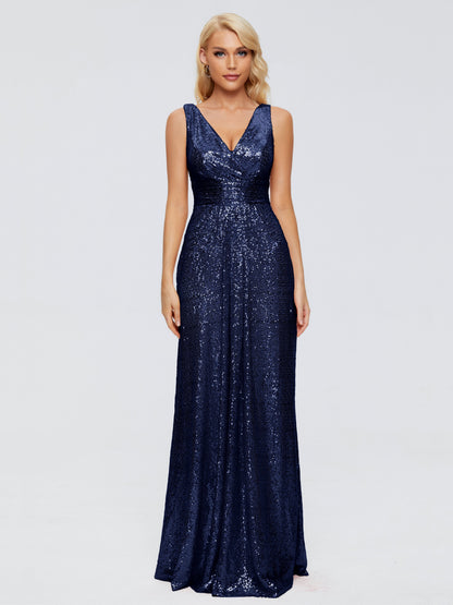 Alyssa Straps V-back Sequins Bridesmaid Dress