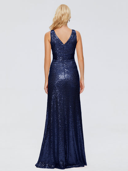 Alyssa Straps V-back Sequins Bridesmaid Dress