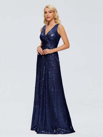 Alyssa Straps V-back Sequins Bridesmaid Dress