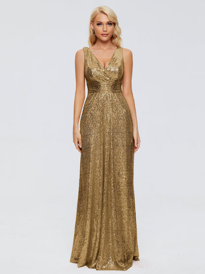 Alyssa Straps V-back Sequins Bridesmaid Dress