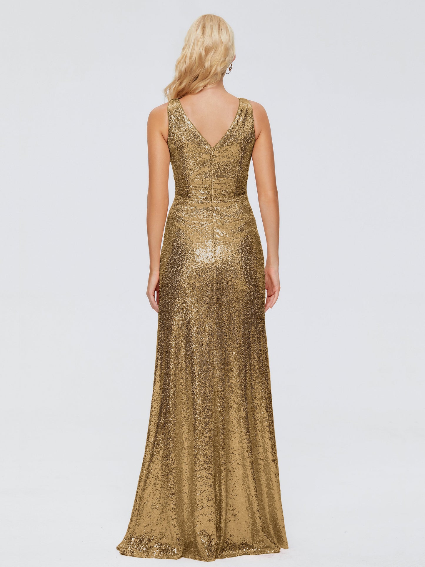 Alyssa Straps V-back Sequins Bridesmaid Dress