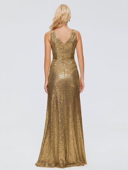 Alyssa Straps V-back Sequins Bridesmaid Dress