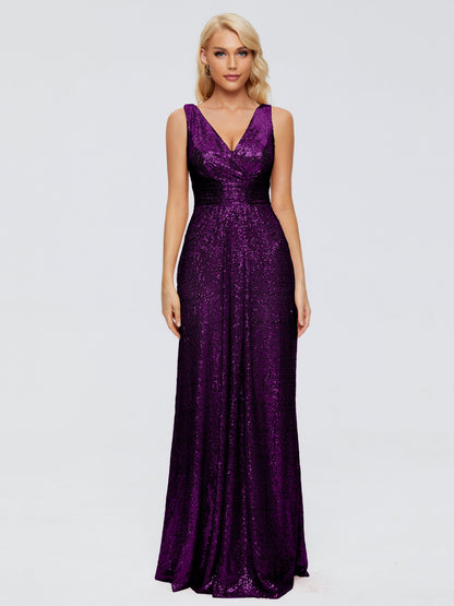 Alyssa Straps V-back Sequins Bridesmaid Dress