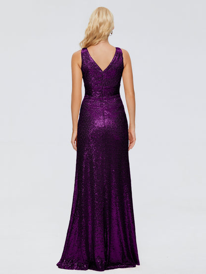 Alyssa Straps V-back Sequins Bridesmaid Dress