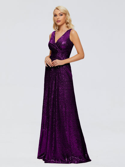 Alyssa Straps V-back Sequins Bridesmaid Dress