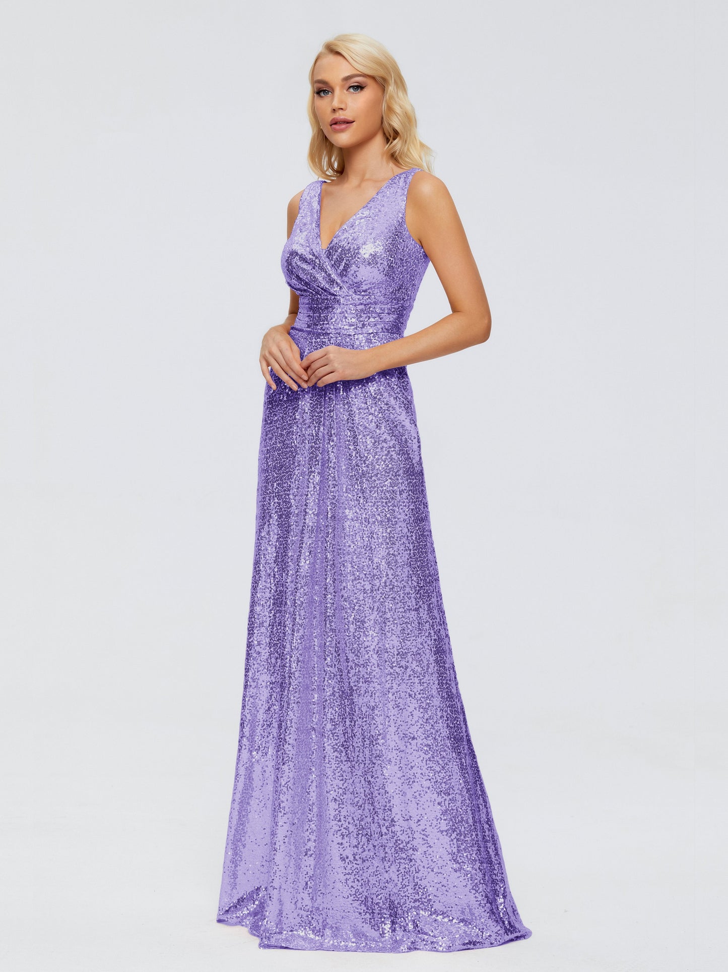 Alyssa Straps V-back Sequins Bridesmaid Dress