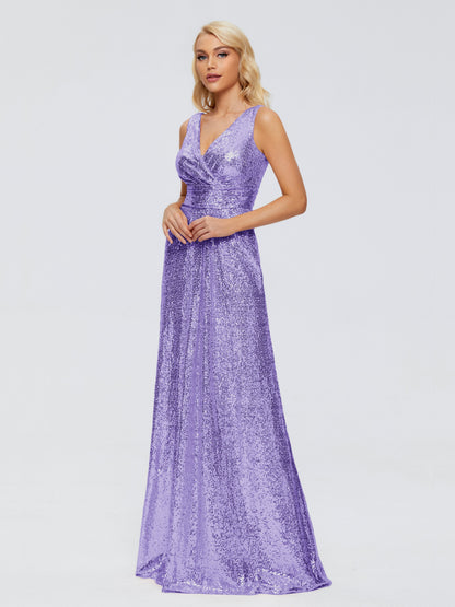 Alyssa Straps V-back Sequins Bridesmaid Dress