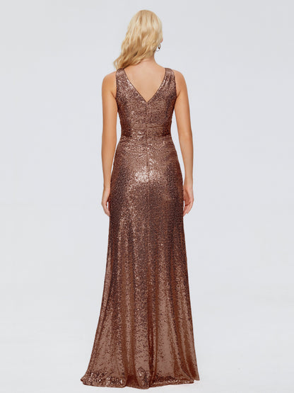 Alyssa Straps V-back Sequins Bridesmaid Dress