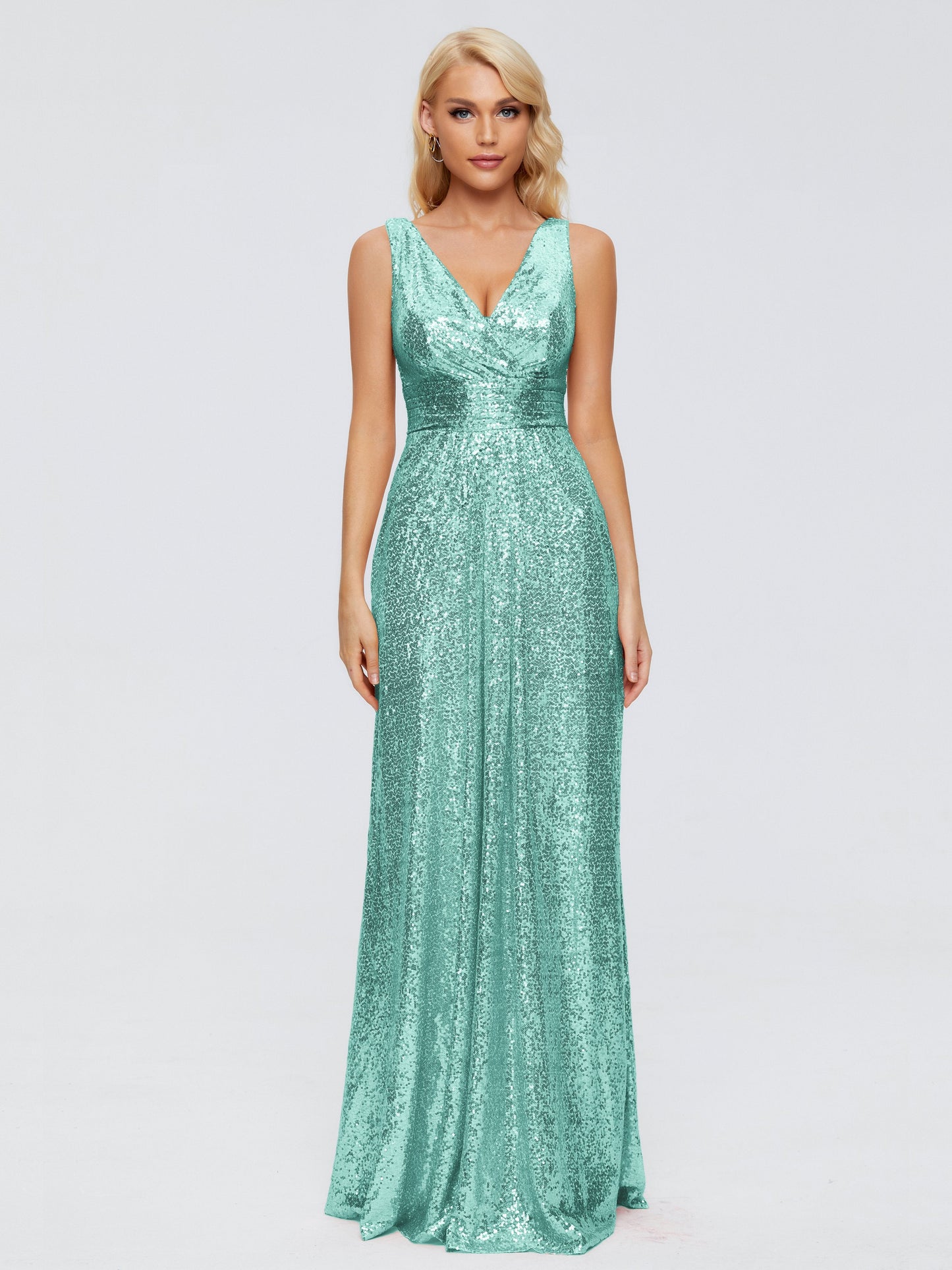 Alyssa Straps V-back Sequins Bridesmaid Dress