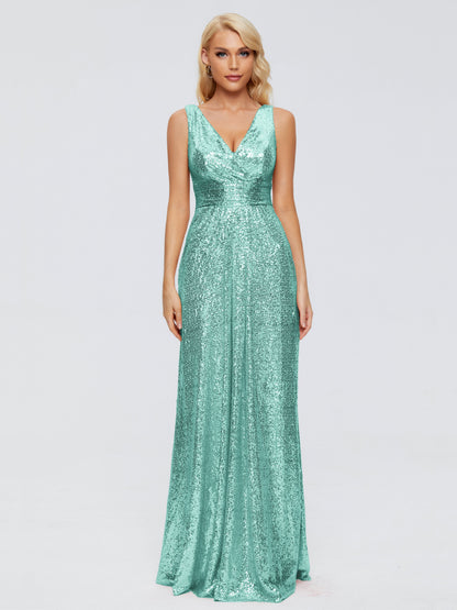 Alyssa Straps V-back Sequins Bridesmaid Dress