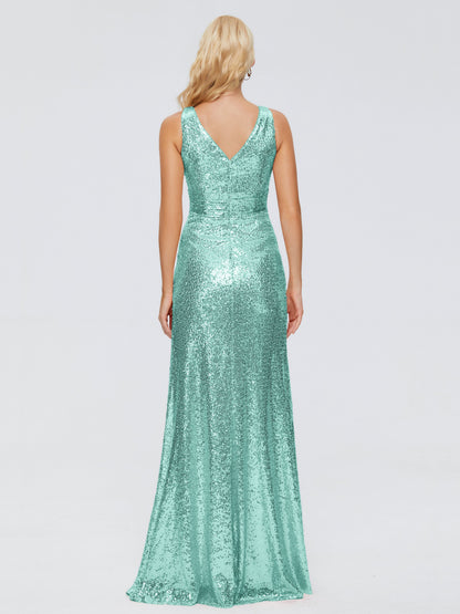 Alyssa Straps V-back Sequins Bridesmaid Dress