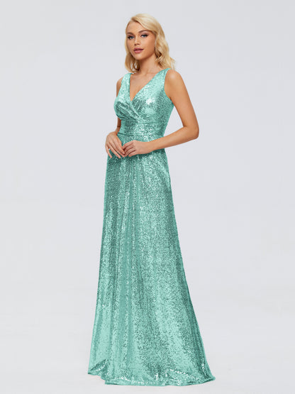 Alyssa Straps V-back Sequins Bridesmaid Dress