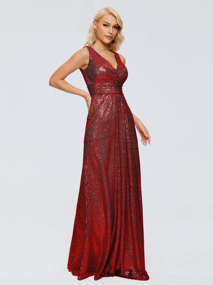 Alyssa Straps V-back Sequins Bridesmaid Dress
