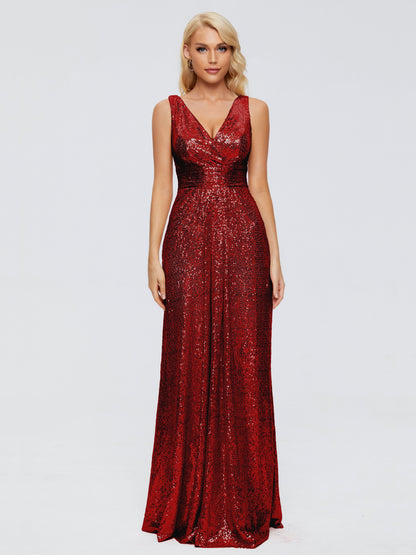 Alyssa Straps V-back Sequins Bridesmaid Dress