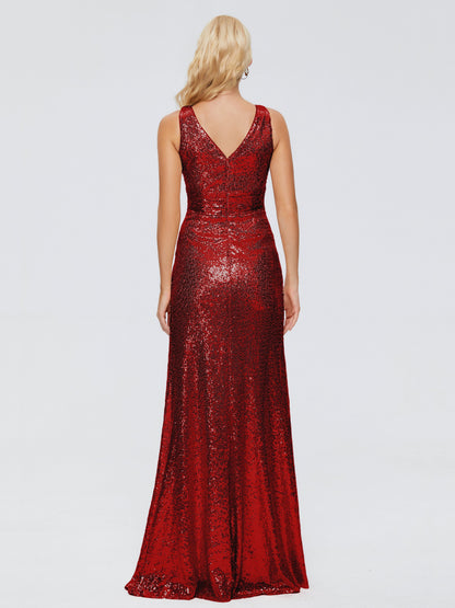 Alyssa Straps V-back Sequins Bridesmaid Dress