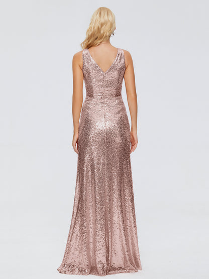 Alyssa Straps V-back Sequins Bridesmaid Dress