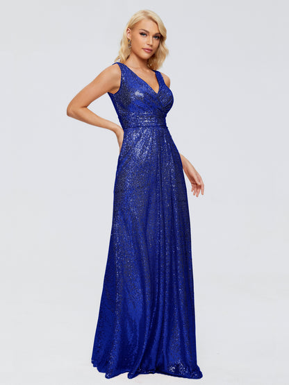Alyssa Straps V-back Sequins Bridesmaid Dress