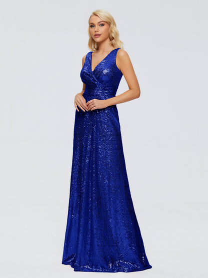 Alyssa Straps V-back Sequins Bridesmaid Dress