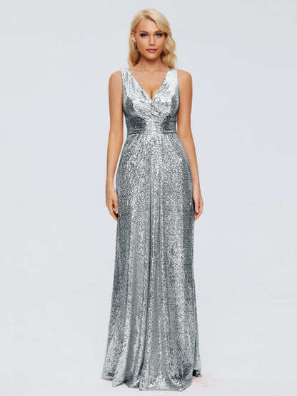 Alyssa Straps V-back Sequins Bridesmaid Dress