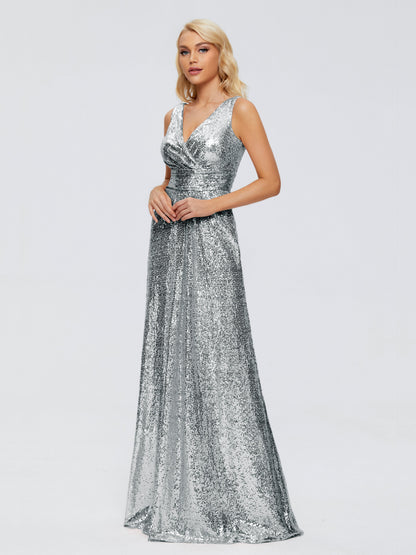 Alyssa Straps V-back Sequins Bridesmaid Dress