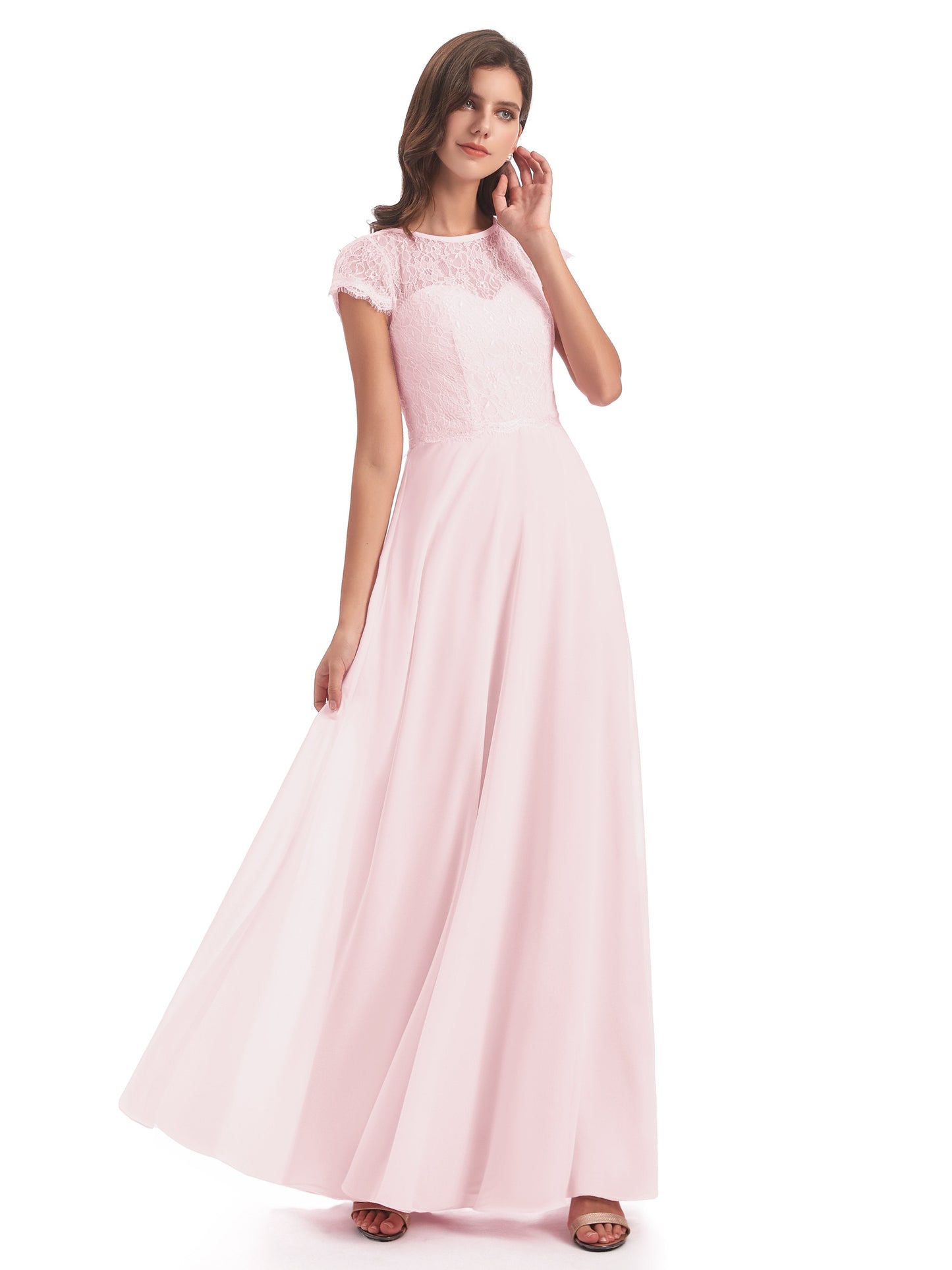 Amelia Sheatch Cap Sleeves Lace Bridesmaid Dresses