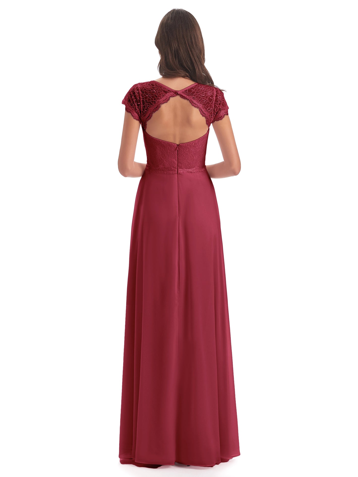Amelia Sheatch Cap Sleeves Lace Bridesmaid Dresses