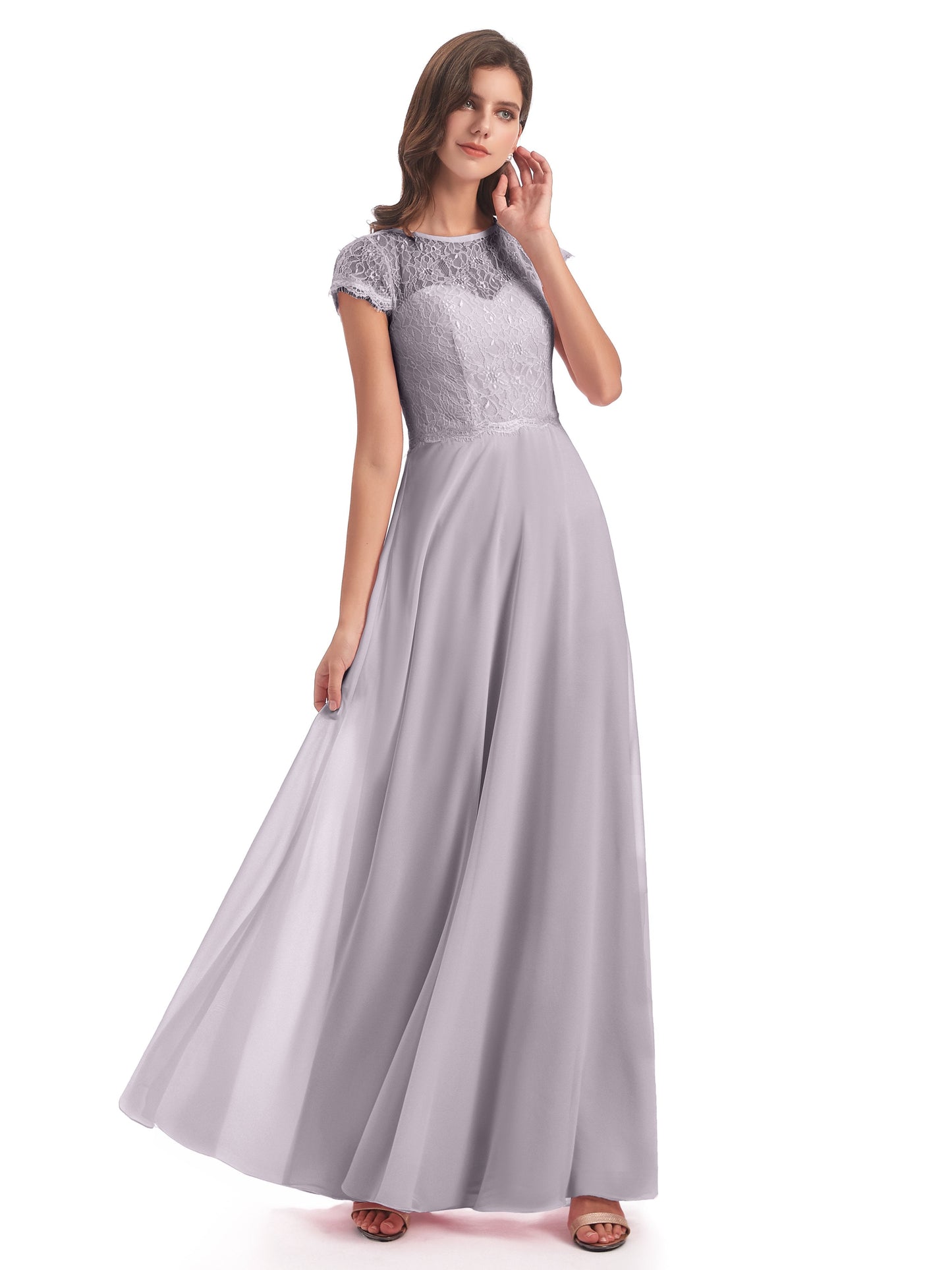 Amelia Sheatch Cap Sleeves Lace Bridesmaid Dresses