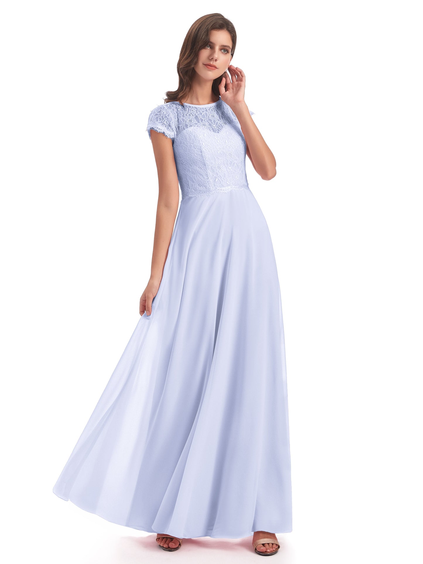 Amelia Sheatch Cap Sleeves Lace Bridesmaid Dresses