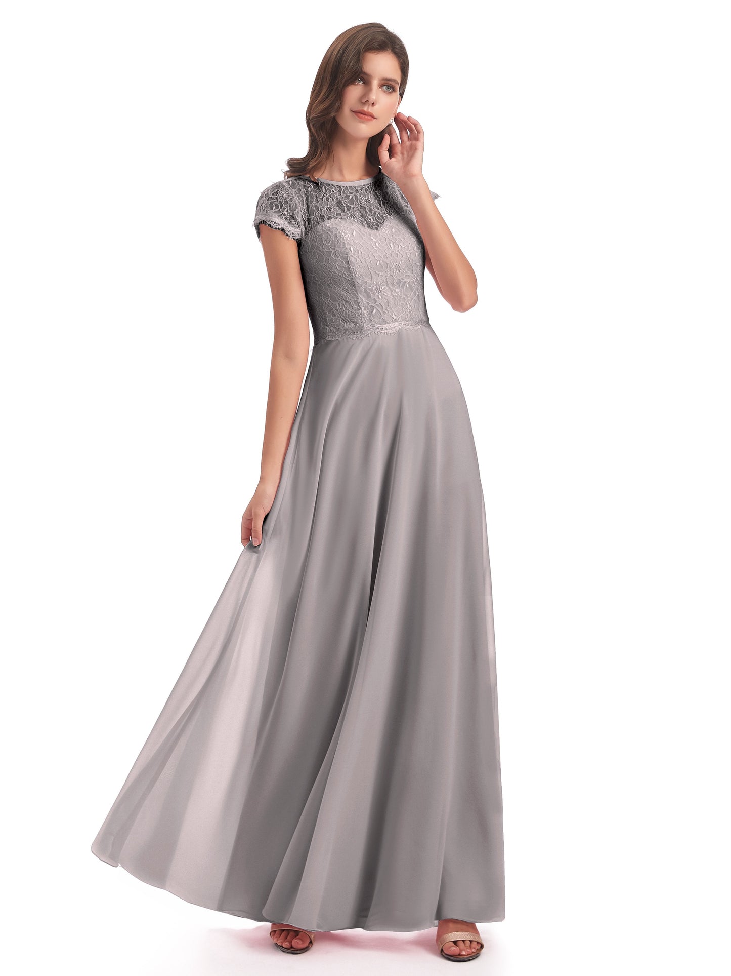 Amelia Sheatch Cap Sleeves Lace Bridesmaid Dresses