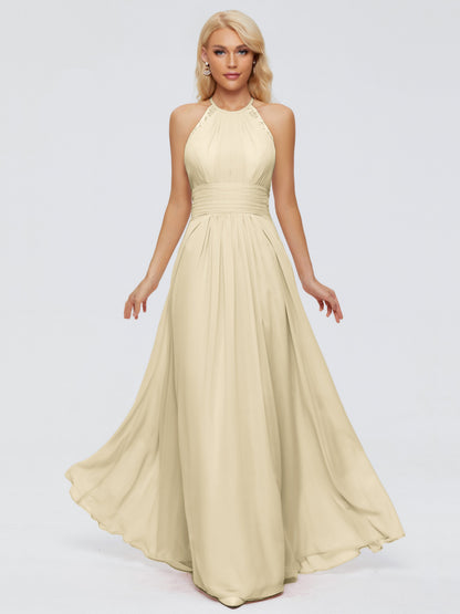 Arya Halter Chiffon Bridesmaid Dresses