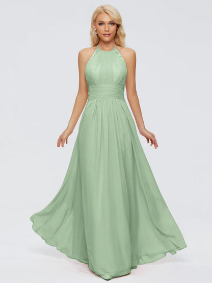 Arya Halter Chiffon Bridesmaid Dresses