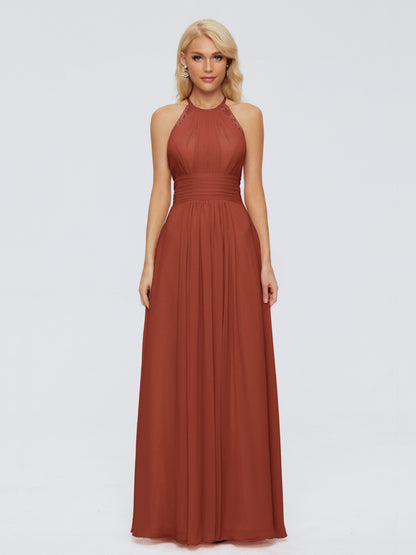 Arya Halter Chiffon Bridesmaid Dresses
